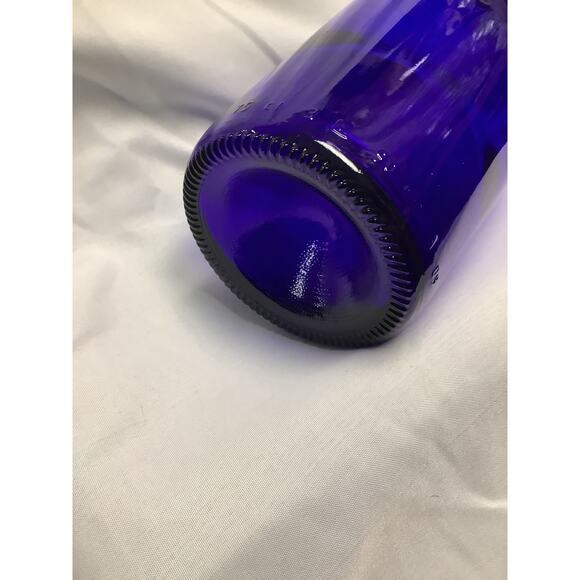 Cobalt Blue Wine Glass Bottle 12" - Picture 3 of 4